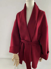 Serenya | Lange Wolljacke – Rot