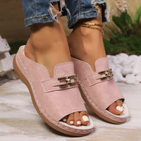 Nivelle™-Sandale im Mule-Design mit Eleganten Metallakzenten – Rosa