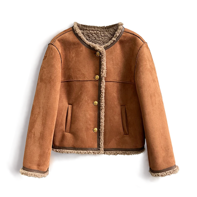 Justinee | Modische, Knopffrontige Jacke aus weichem Fleece für Damen