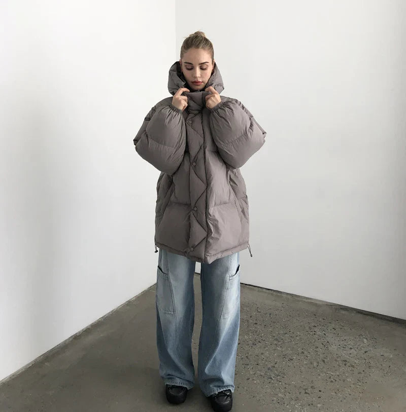 Kyie | Neue burgunderrote Winterjacke Damen, warm und stilvoll
