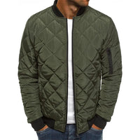 MATUS - BAUMWOLLJACKE MIT RAUTENMUSTER – Oliv