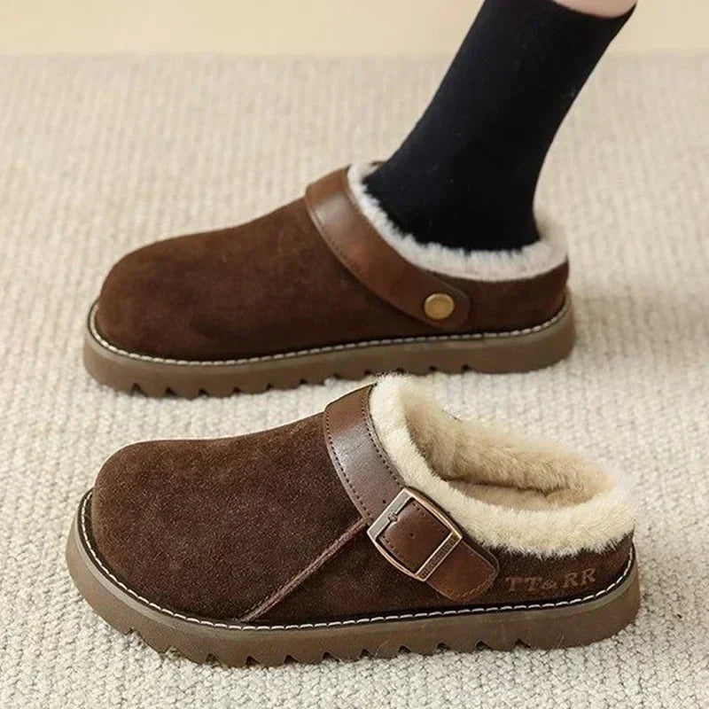 Paladaya | Elegante Wildleder-Clogs mit Plüschfutter