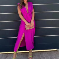 Kaelis™ Kleid mit Raffiniertem Design und Moderner Drapierung – Rosa