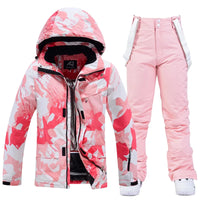 Damen Skianzug | Zweiteiliges Winterset für Outdoor-Einsatz – Rosa