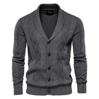 Janusz - Knopfleiste Strick Jacke – Grau