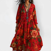 Shanae – Elegantes Midi Kleid Mit Blumenmuster – Blumen 4