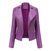 Damen Lässig Langarm Jacke | Reißverschluss – Lila
