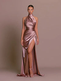 Cleo | Elegantes Schlitzkleid – Rosa