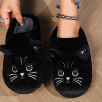 Hausschuhe Damen Katzenmotiv | Warm & Bequem – Schwarz