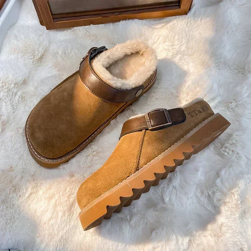 Paladaya | Elegante Wildleder-Clogs mit Plüschfutter