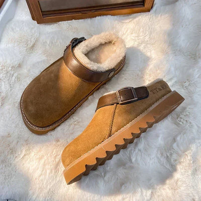 Paladaya | Elegante Wildleder-Clogs mit Plüschfutter