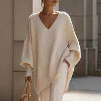 Genf™ Premium-Softstrick Oversize-Pullover – Beige