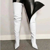 Damen-Overknee-Stiefel | Hohe Absätze – Weiß