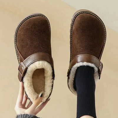 Paladaya | Elegante Wildleder-Clogs mit Plüschfutter