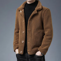 WILHELM - TEDDYJACKE MIT KNÖPFEN – Braun