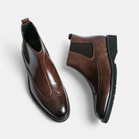 Marzio™ | Elegante Chelsea-Stiefel für Herren aus Kunstleder – Braun