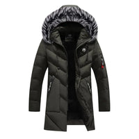 Herren Winterjacke | Langer Steppmantel Mit Kapuze – Grün