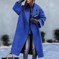 Yoni - Klassischer Retro-Mantel – Blau