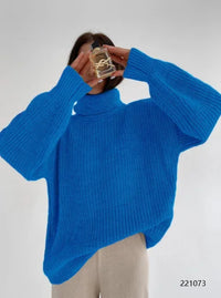 Reilaris | Damen Warmer Strickpullover für Herbst und Winter – Blau