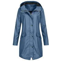 Ingrid | Trenchcoat mit Kapuze – Blau