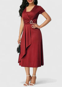 Sophie | Klassisches Midi-Kleid mit Stil & Komfort – Rot