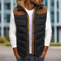 Weste für Herren - Stilvolle leichte Sommerjacke mit Kapuze – Schwarz