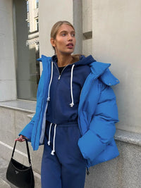 Asytrwa | Damenmantel im Retro American Street Style – Blau