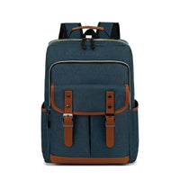 Unisex Vintage Groß Wasserdicht Rucksack | Canvas – Dunkelblau