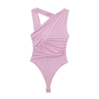Stefanie Leopardenmuster-Bodysuit | Sommer ärmelloser schlanker bedruckter Damenbodysuit für heiße Tage – Rosa