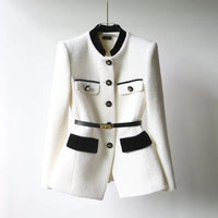 Sofia – Luxuriöser Blazer mit Gürtel – Bianco