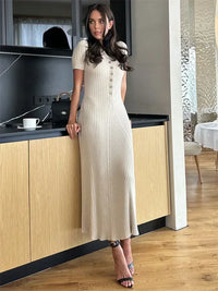 Saira | Elegantes Partykleid – Khaki