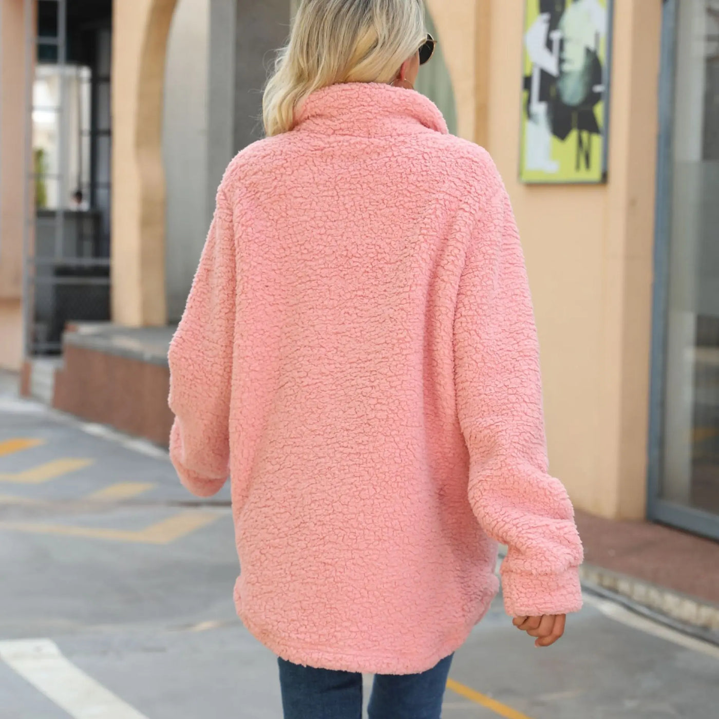 Pavelaya | Damen Winterjacke warm mit Revers, langarm und Knopfleiste locker