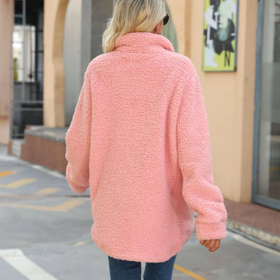 Pavelaya | Damen Winterjacke warm mit Revers, langarm und Knopfleiste locker