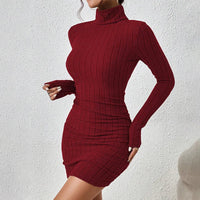 MAJA - ELEGANTES STRICKKLEID – Rot