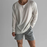 CloudComfort Hohlstrick T-Shirt – Weiß