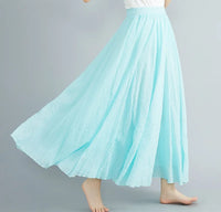 Heidi-Mode | Maxi Rock für Damen Luftig & Modisch – Wasserblau