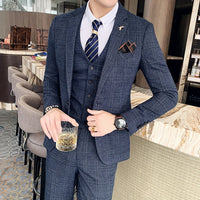 Herren Dreiteilig Formell Hochzeitsgast Anzug Set | Elegante – Blau