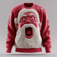 Joris™ – Unisex-Sweatshirt in limitierter Auflage mit 3D-Aufdruck von Santa Claus – Dunkelrot