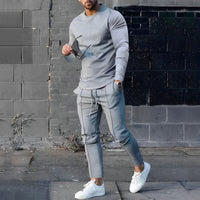 RAFAEL – Leichtes Set aus Pullover und Hose für Herren – Grau