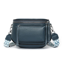 Elsie | Raffinierte PU Lederaxeltasche – Blau