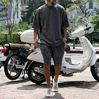 Draxen™-Set aus Premium-Strick mit Oversize-Passform und Streetwear-Style – Dunkelgrau