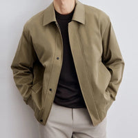 Lehmann Modehaus | Herren-Blousonjacke mit Reißverschluss und klassischem Kragen – Khaki