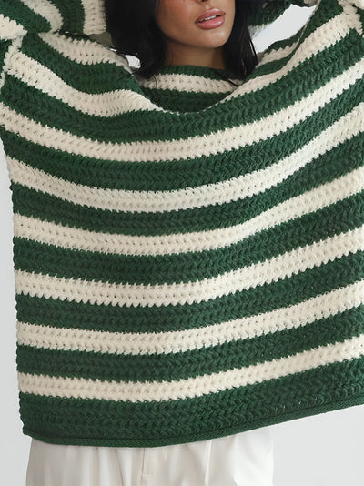 Ulta | Grob gestrickter Bi-Ton Pullover mit lockerer Passform, Komfort und Stil