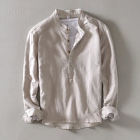 Nevio | Herren Langarm-Henley-Shirt – Khaki
