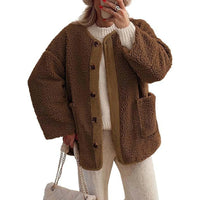 Palyntaya | Damen Winterjacke gemütlich und dick mit langen Ärmeln – Braun