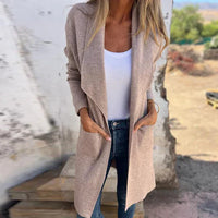 Strickjacke für Damen - Leichte Sommerjacke mit Taschen – Beige