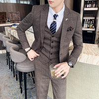 Herren Dreiteilig Formell Hochzeitsgast Anzug Set | Elegante – Braun