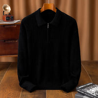 Helios Premium Knit Polo – Schwarz