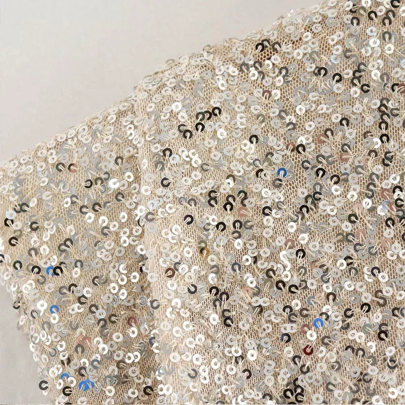 Heidi-Mode | Pailletten Mini Kleid mit gepolsterten Schultern