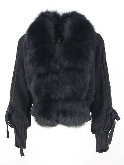 Lixx | Luxury Wintermantel für Damen mit echtem Fuchsfellkragen